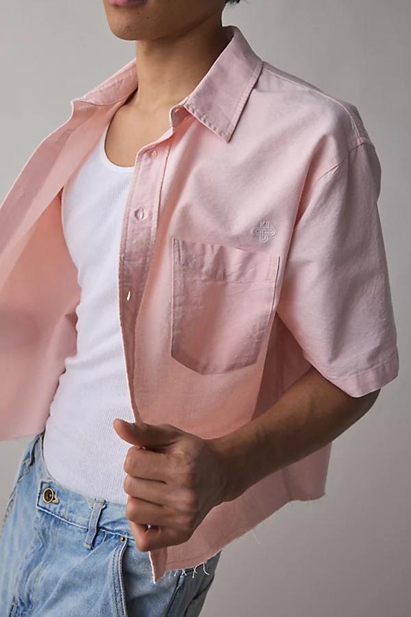 Urban Outfitters UO Solid Cutoff Oxford Shirt Top Mens at Urban Outfitters Product Image