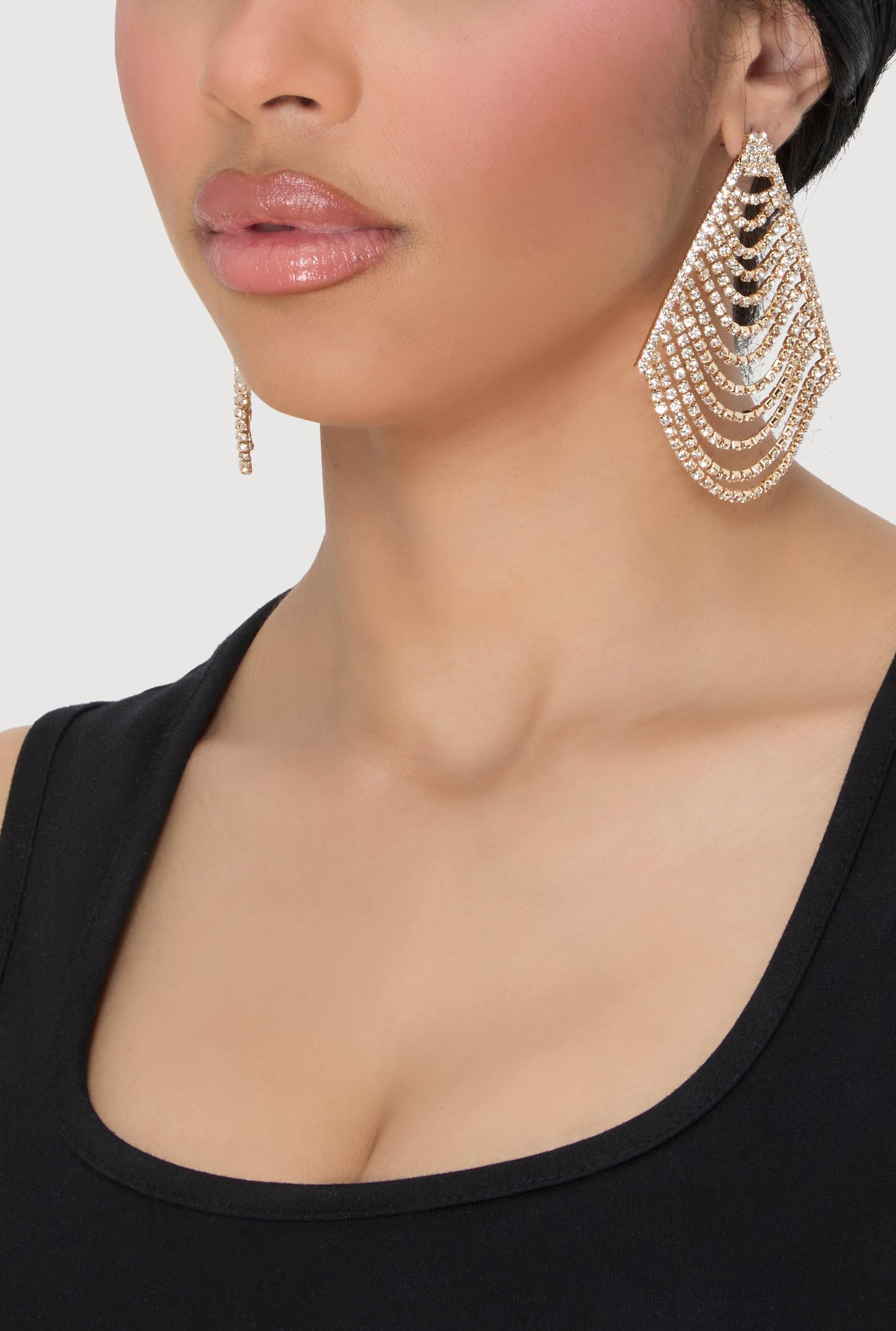 Rhinestone Kite Dangle Earrings Unisex Product Image