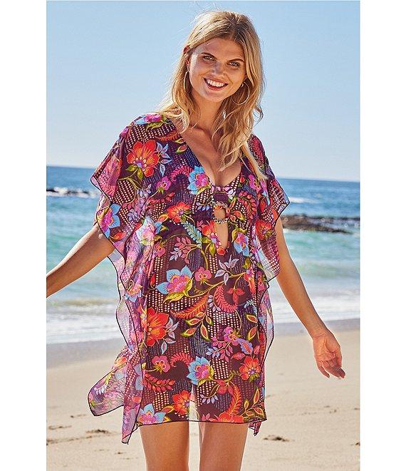 Becca By Rebecca Virtue Portofino Marbleized Ring Tunic Swim Cover-Up Product Image