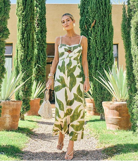 Antonio Melani x M.G. Style Finley Linen Blend Sweetheart Neck Sleeveless A-Line Maxi Dress Product Image