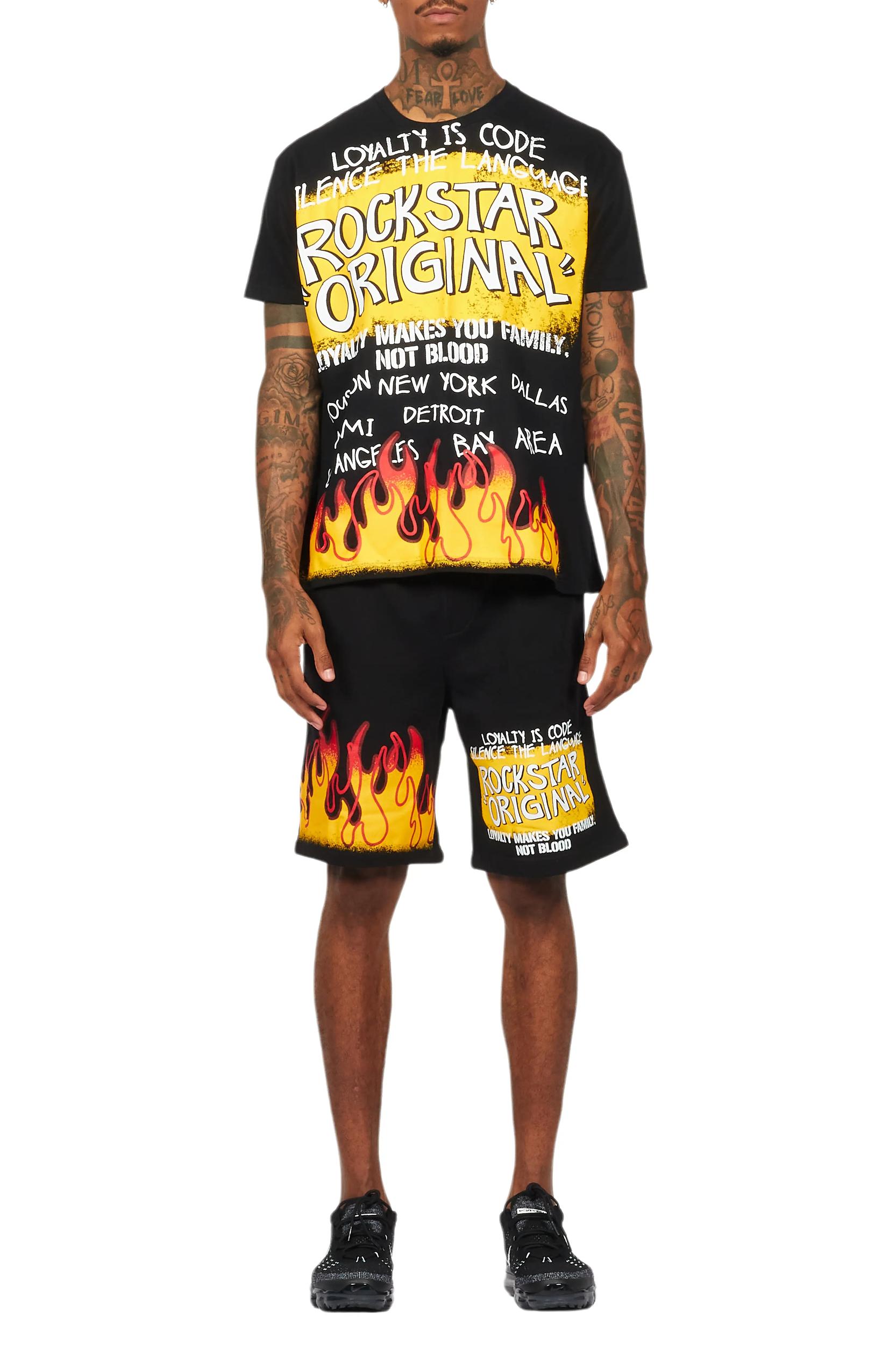 Beno Black Graphic T-Shirt Short Set Male Product Image