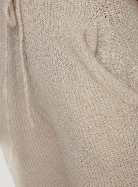 Abrams Rib Knit Pant Beige Product Image