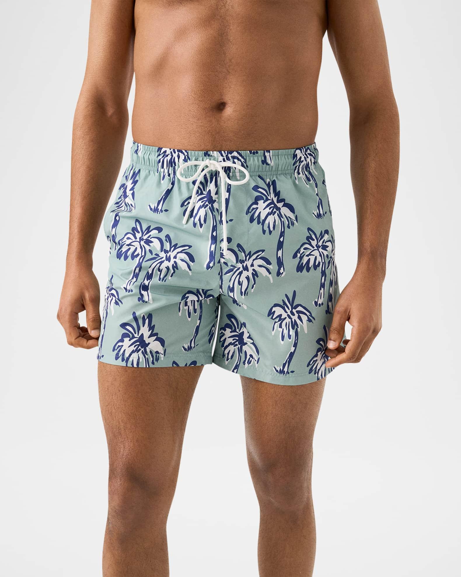 Men's Palm Tree Slim Swim Trunks Product Image