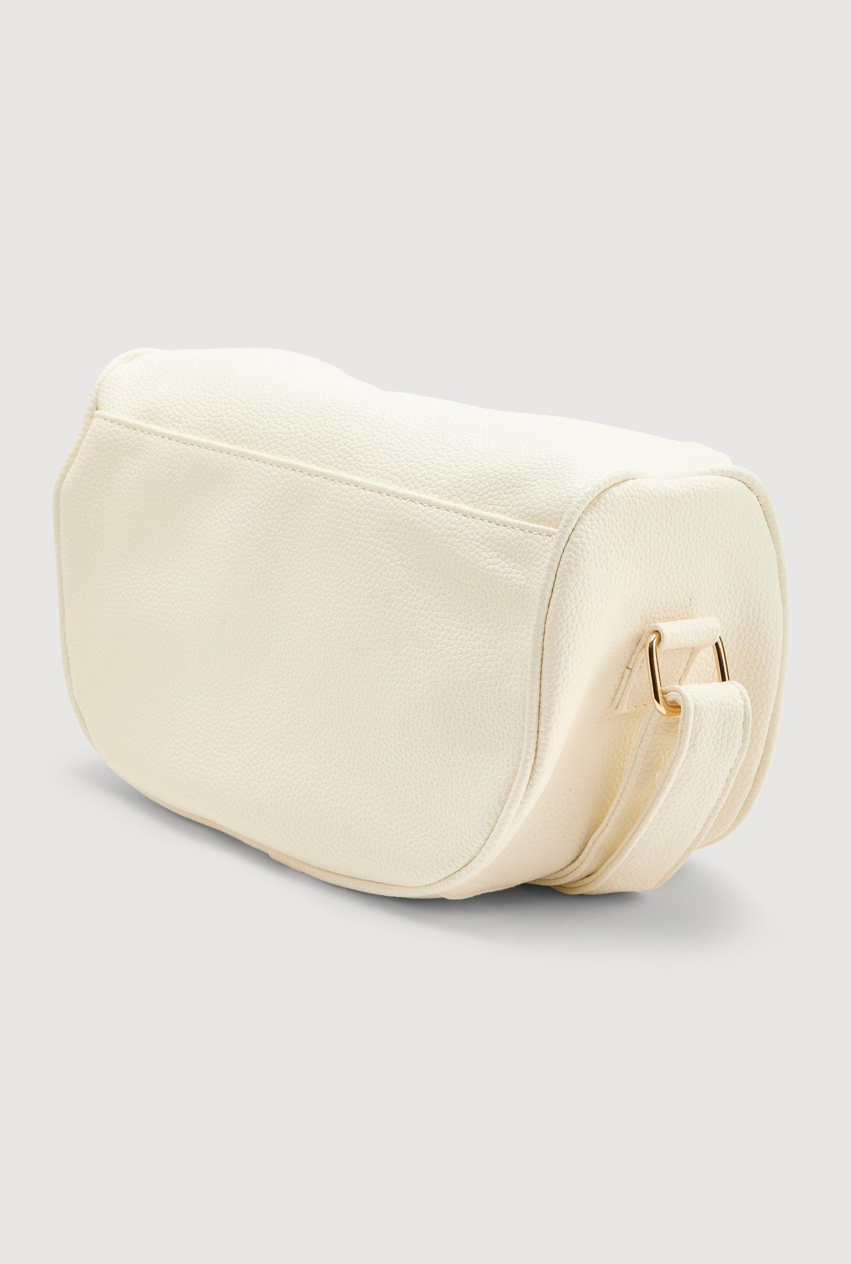 Womens Enjoy Graphic Faux Leather Half Moon Crossbody Bag Product Image