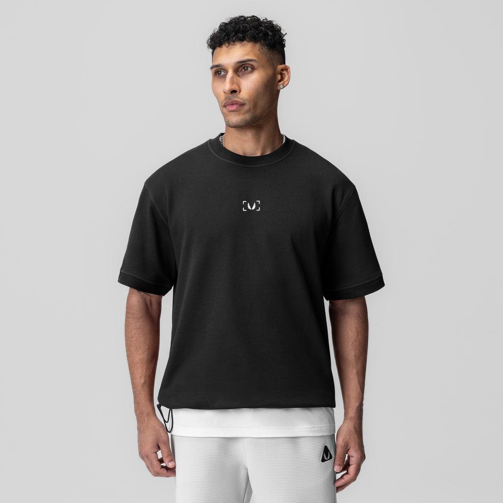 1026. Herringbone Terry Oversized Cinch Tee - Black Product Image