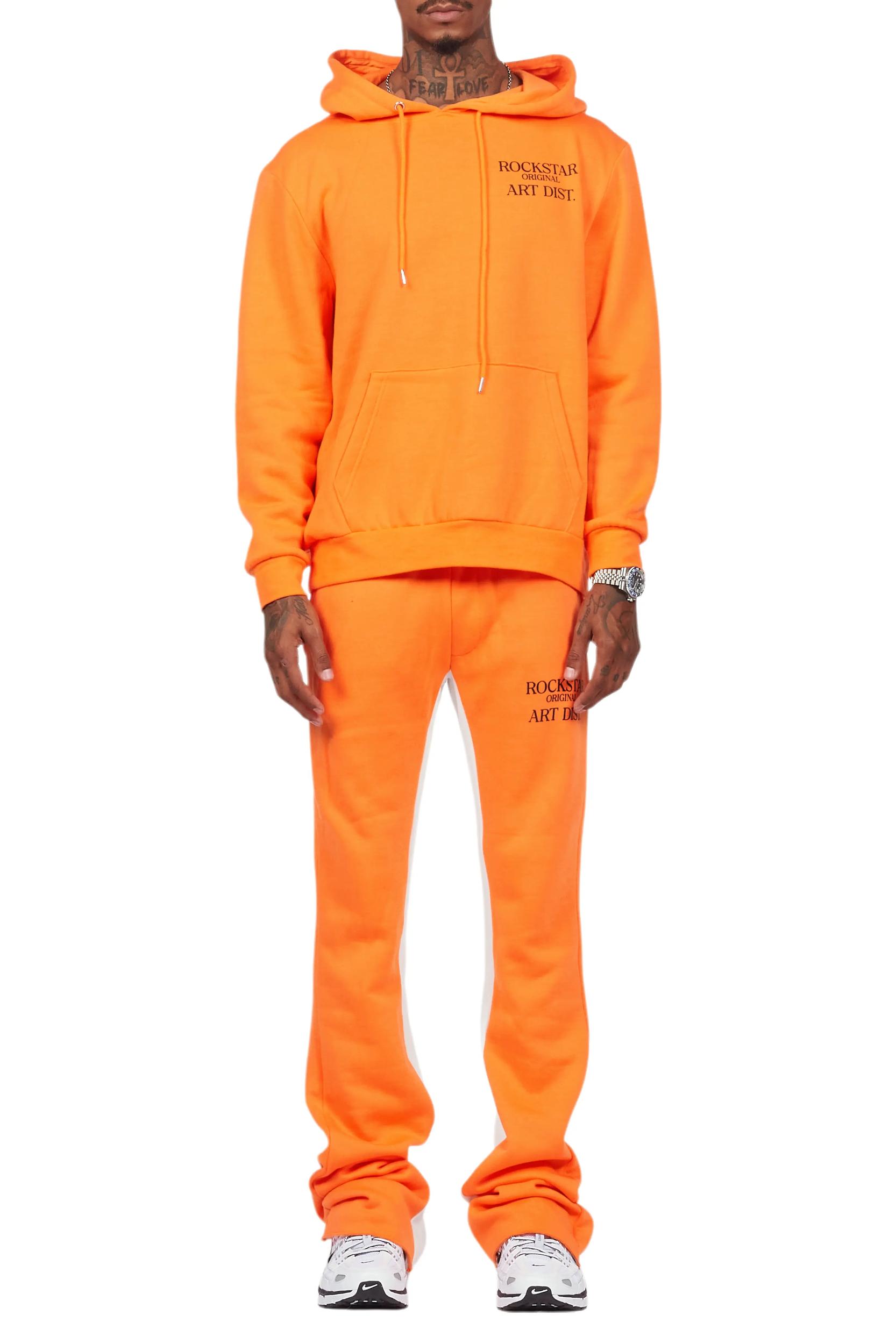 Briggs Orange Hoodie/Baggy Fit Pant Set Male Product Image