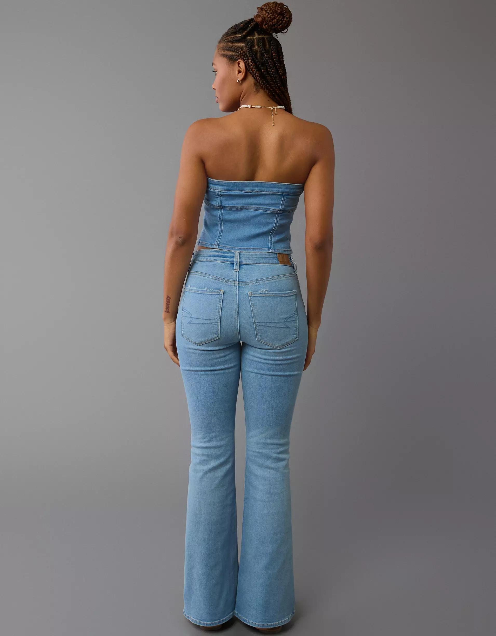AE Denim Zip-Front Tube Top Product Image