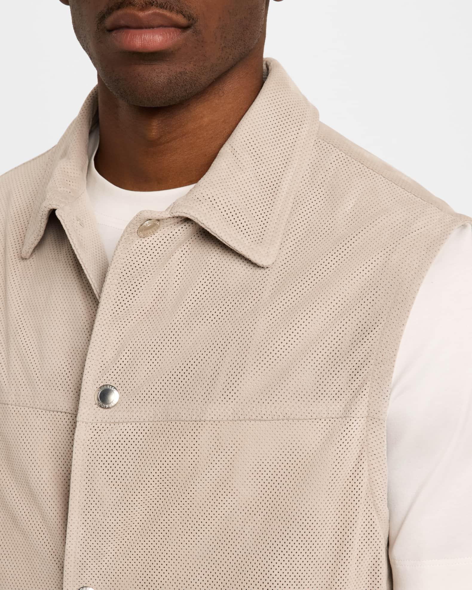 Men's Perforated Suede Snap-Front Vest Product Image