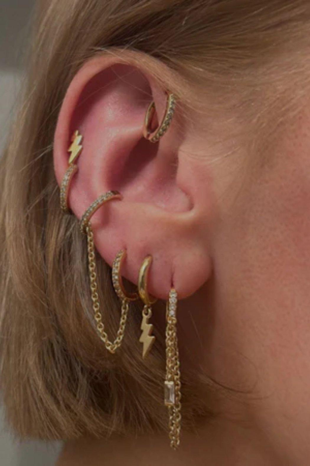 Gold Lightning Bolt Huggies Product Image