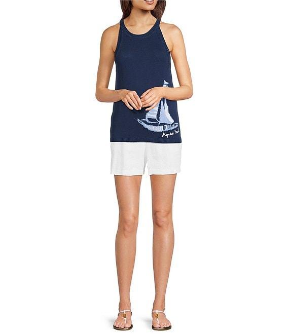 Lilly Pulitzer Captina Linen High Rise Elastic Waist Shorts Product Image