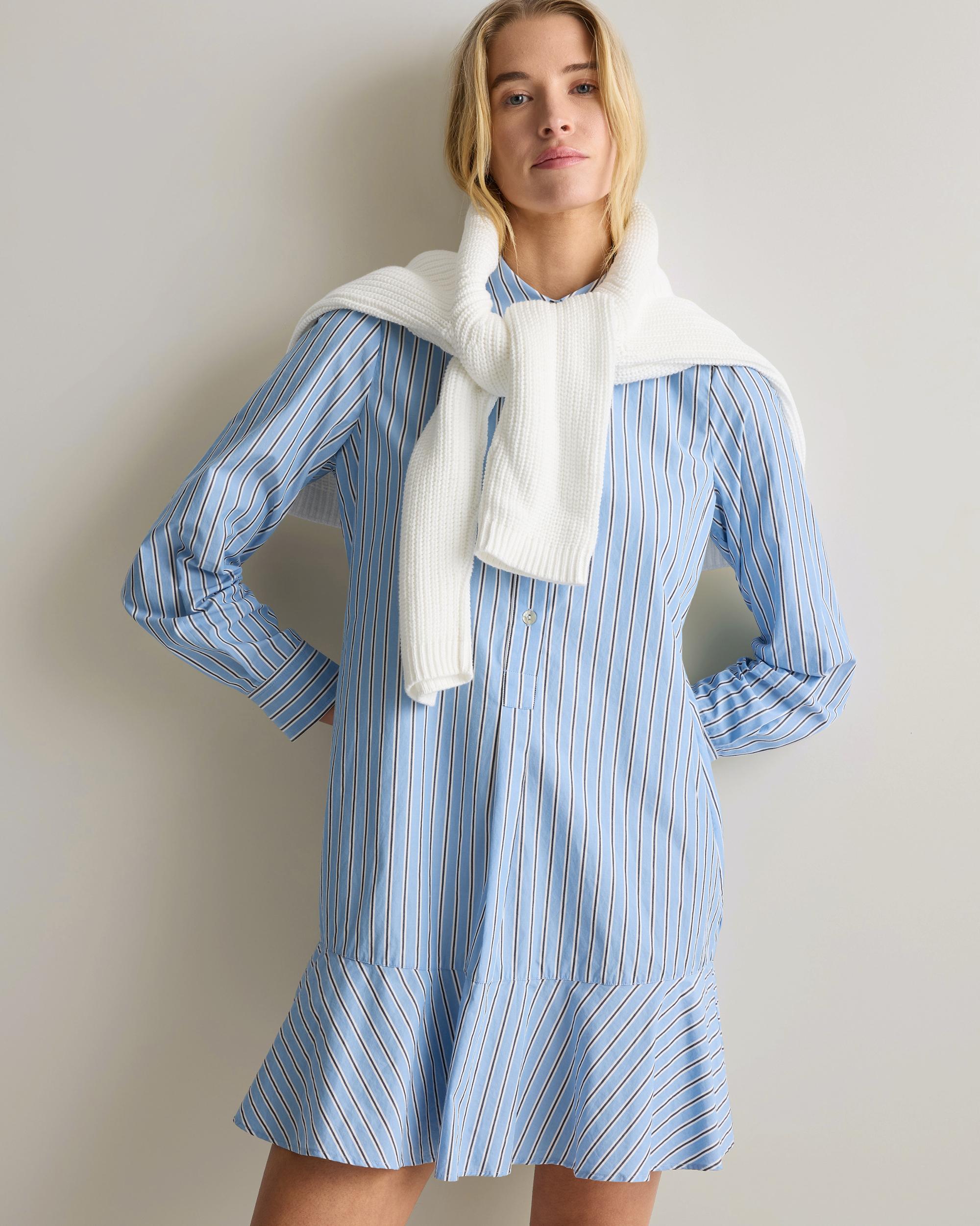 Quince | Women's Poplin Drop Waist Shirt Dress Organic Cotton Product Image