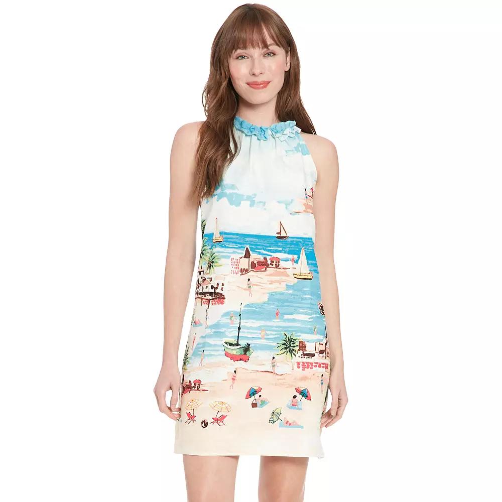 Women's London Times A-Line Halter Dress, Size: 12, Blue Team Product Image