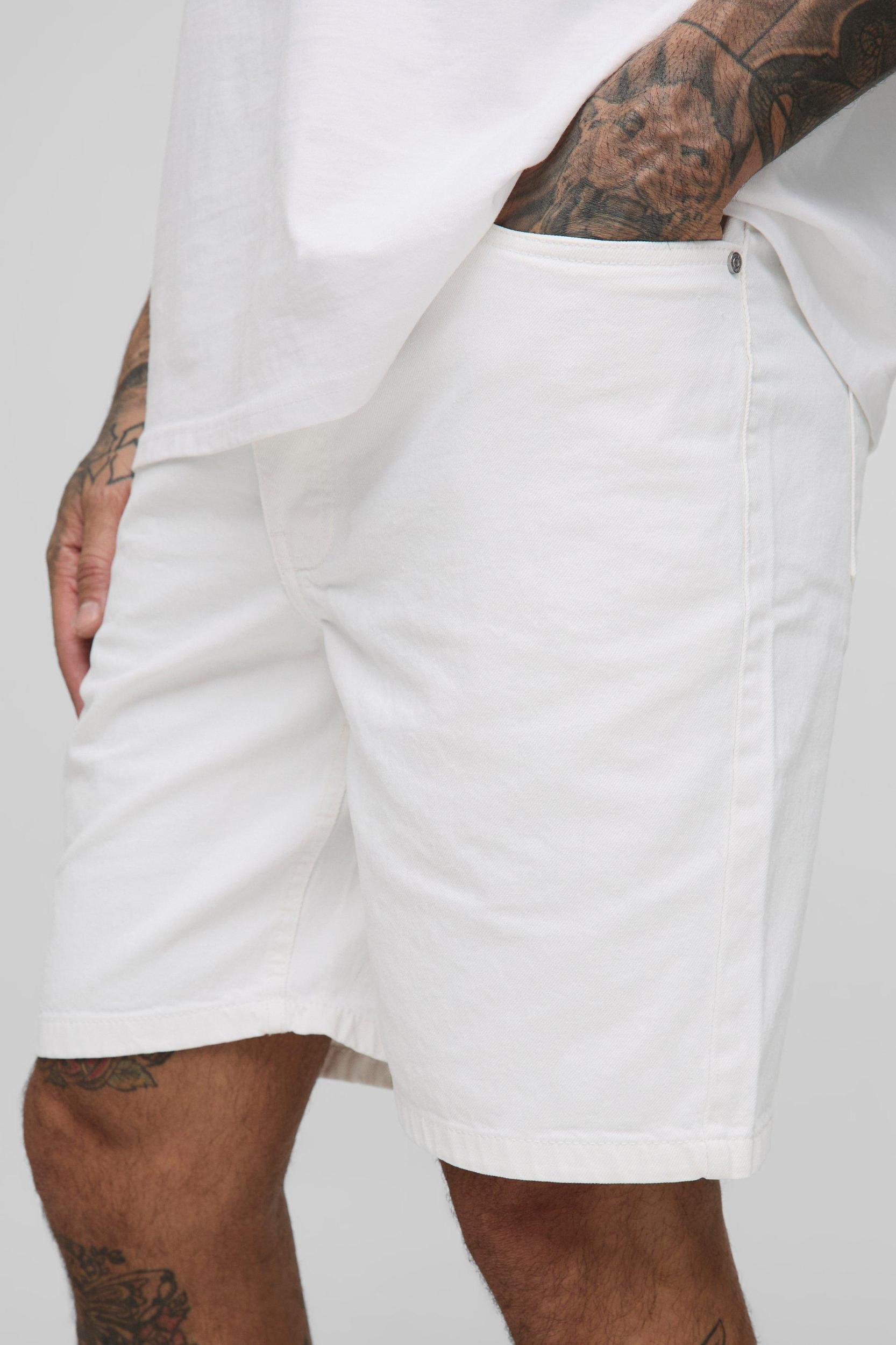 Tall Slim Rigid Jean Shorts | boohooMAN USA Product Image