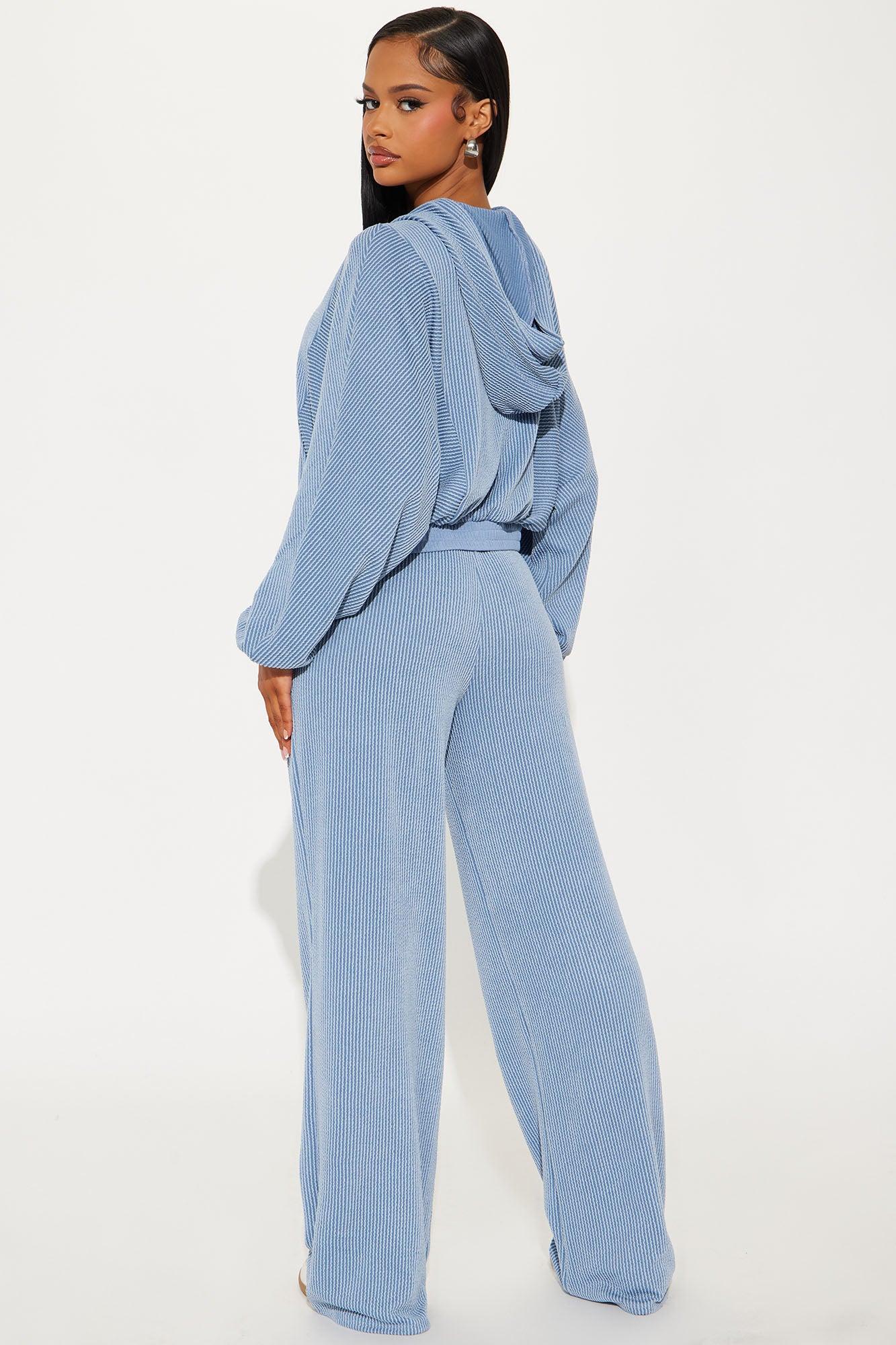 Emilia Zip Hoodie Pant Set - Blue Product Image