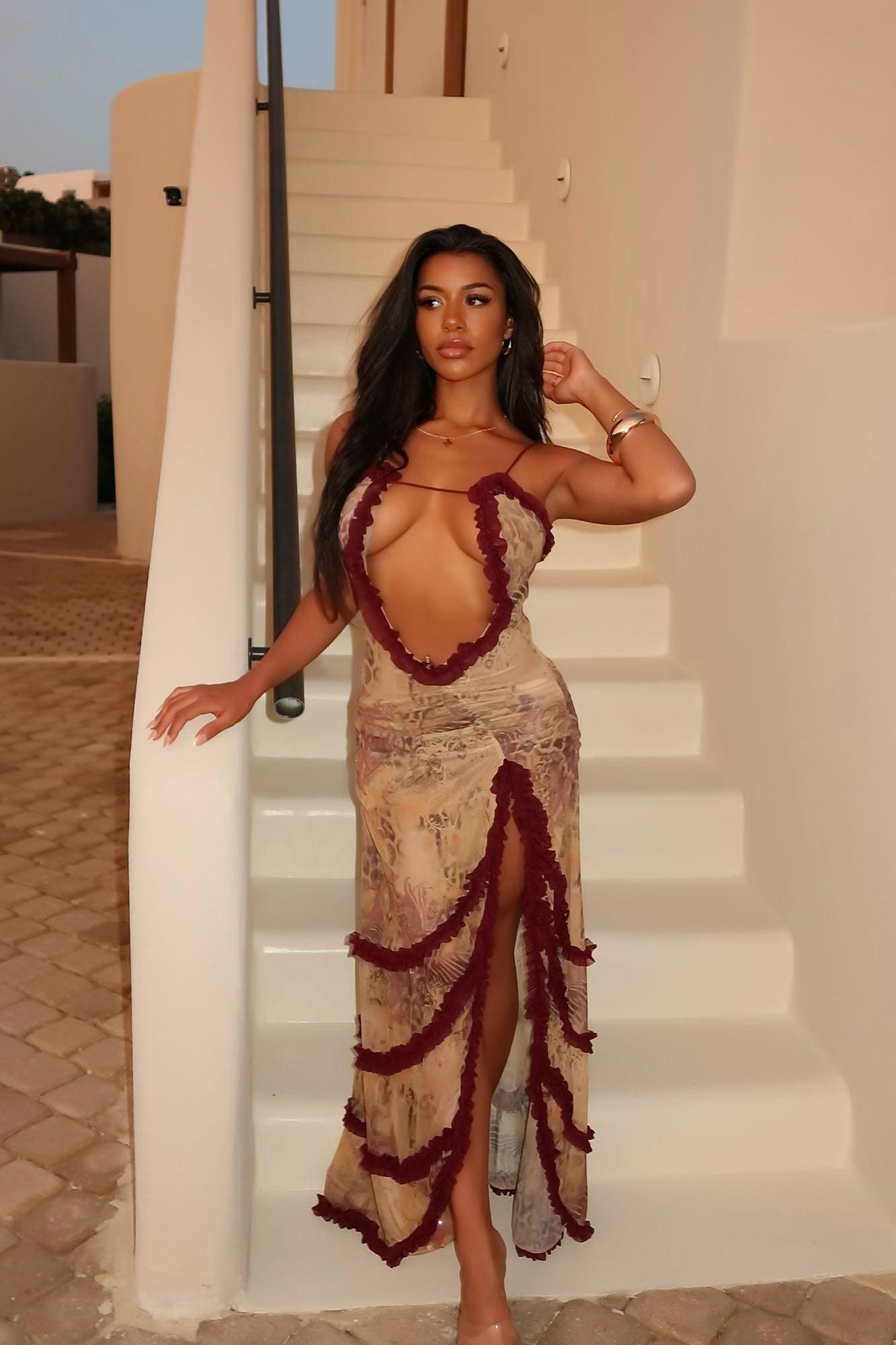 Up To The Wild Maxi Dress - Yellow/combo Product Image