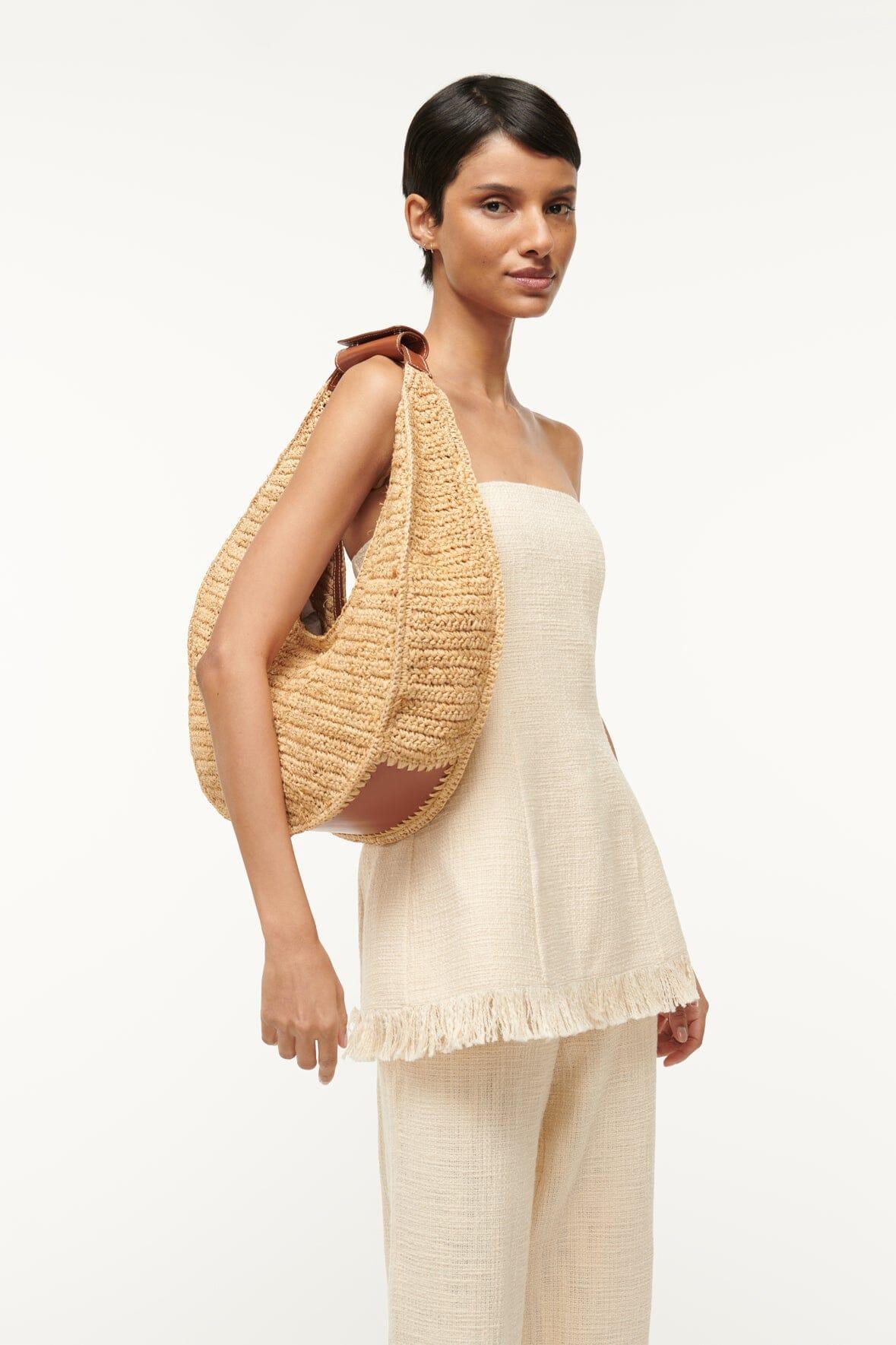 LARGE RAFFIA MOON BAG | NATURAL RAFFIA Product Image