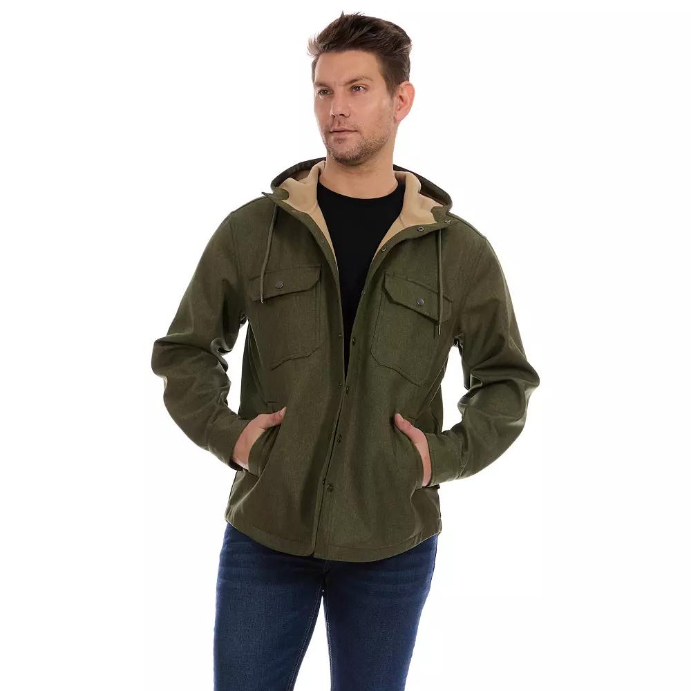 Men's Bass Creek Outfitters® Twill Softshell Bonded with Fleece Hooded Jacket,  Product Image