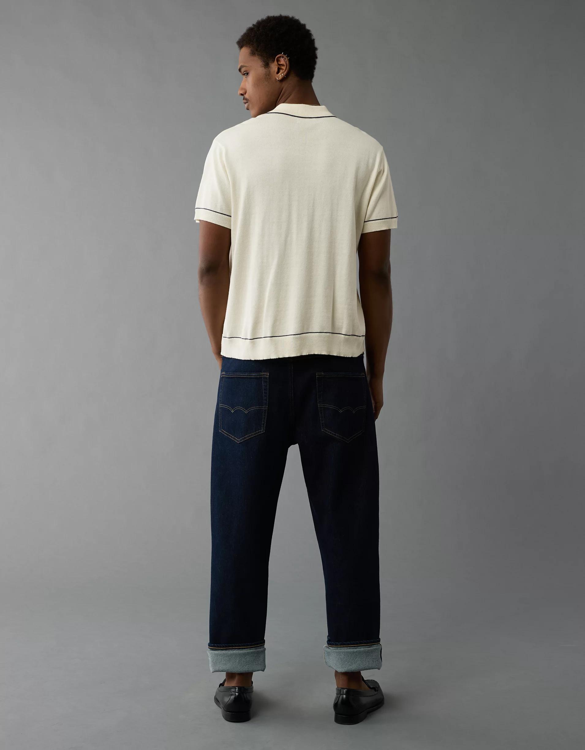 AE Weekend Tipped Sweater Polo Shirt Product Image