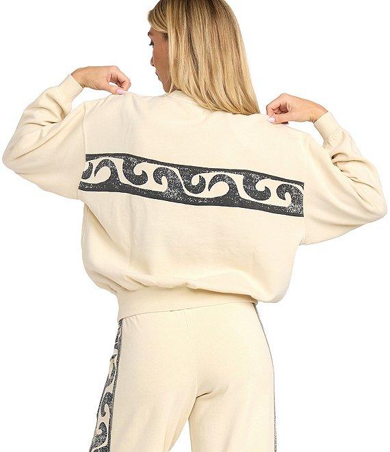 Billabong Sun Wave Livin' Kendal Iconic Wave Back Graphic Brushed Fleece Sweatshirt Product Image