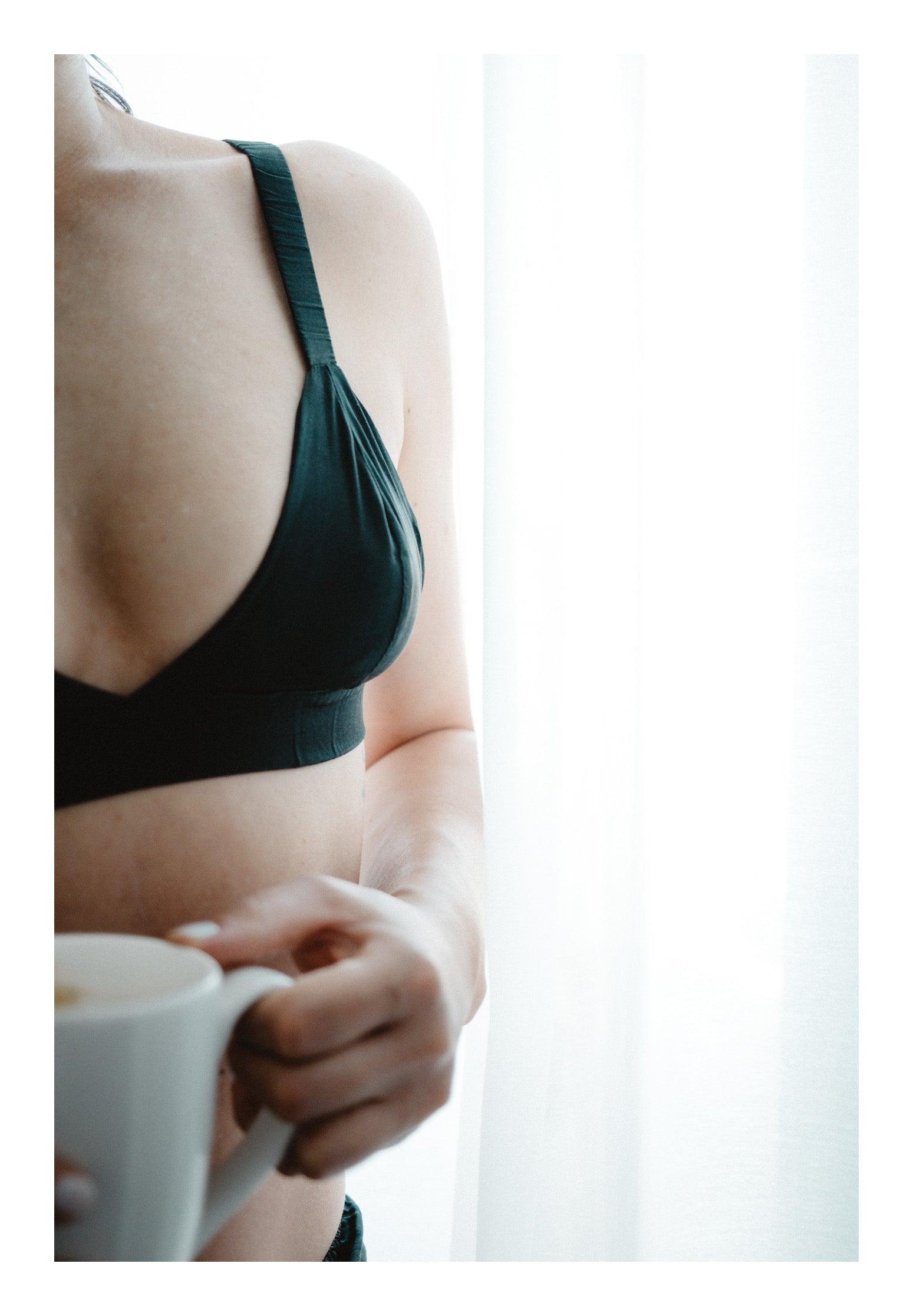 Black Pure Mulberry Silk Bikini Panties | Mid Waist | 22 Momme | Float Collection Product Image