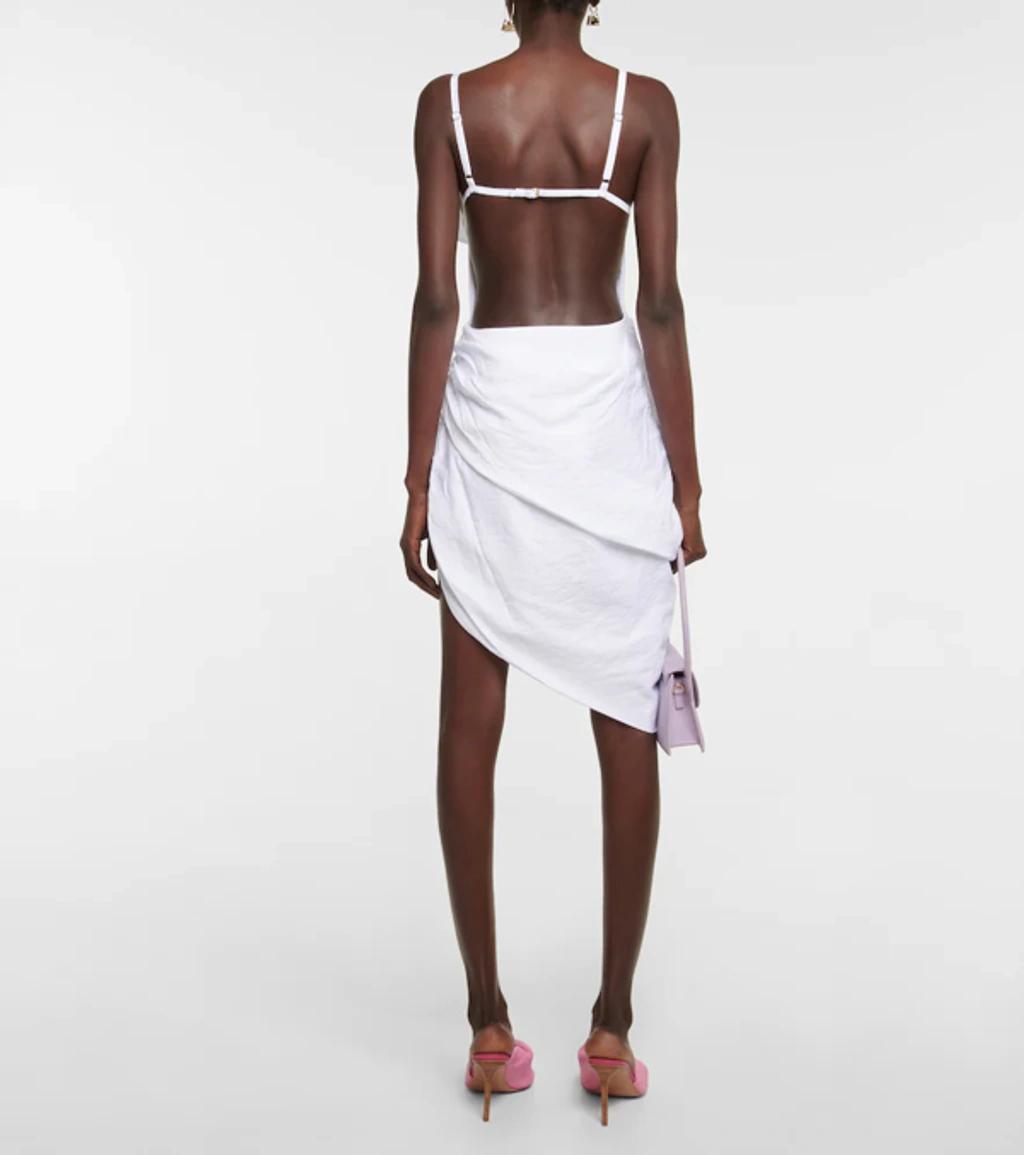 JACQUEMUS La Robe Saudade Long Viscose Blend Dress In White Product Image