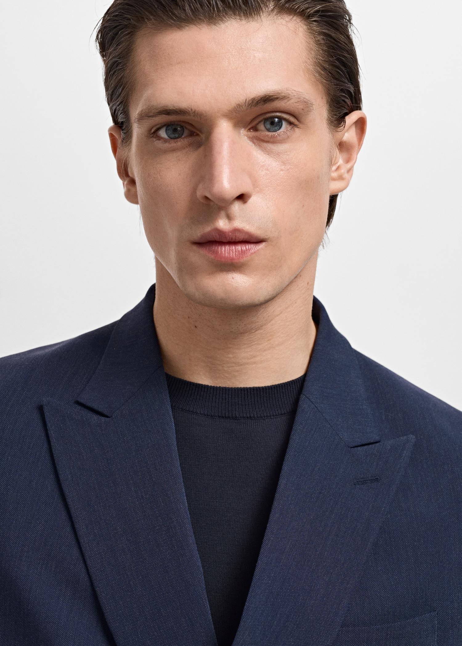 Monaco double-breasted slim-fit suit blazer - Men | MANGO USA Product Image