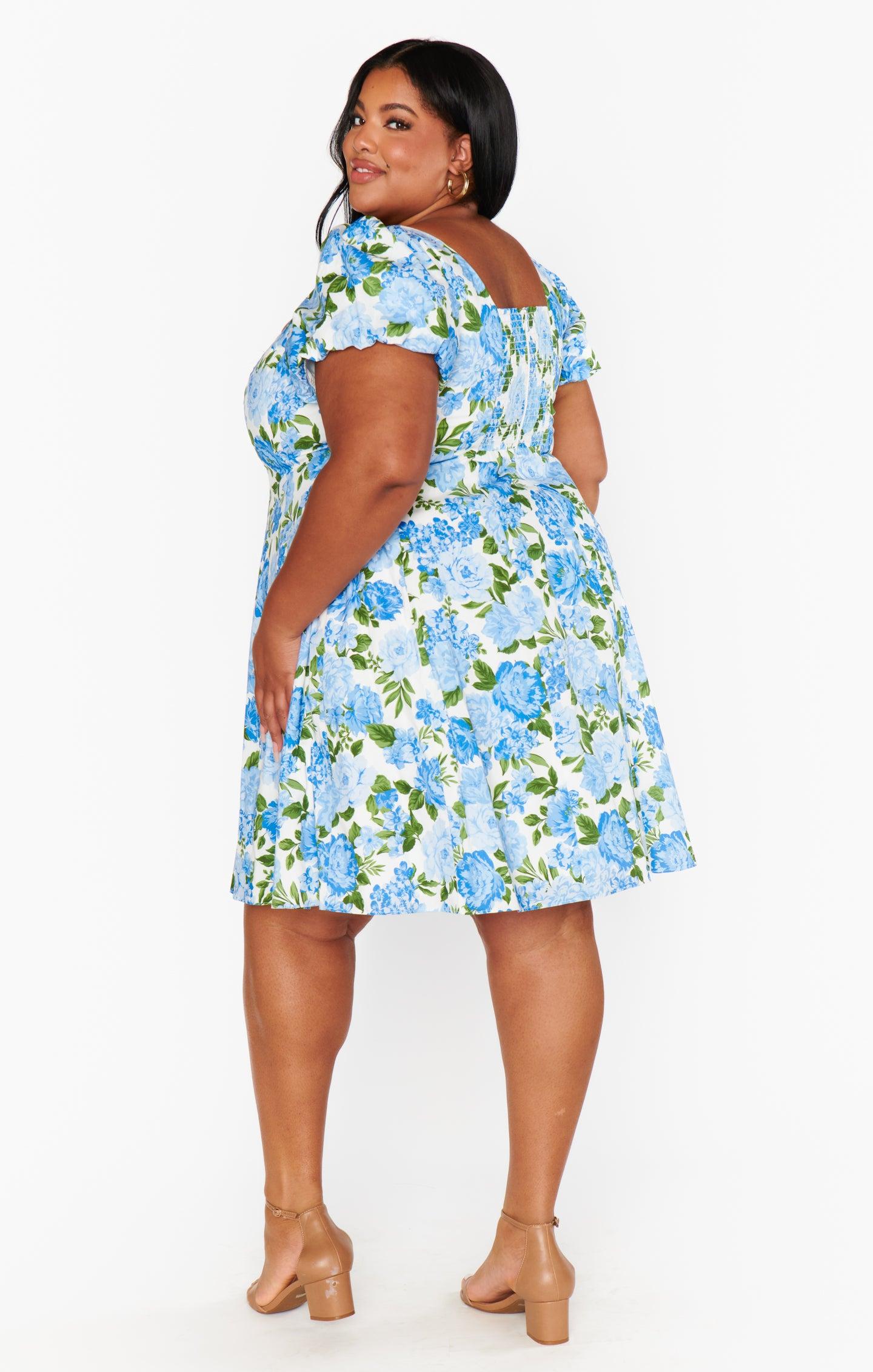 Mia Dress ~ Cottage Floral Blue Product Image