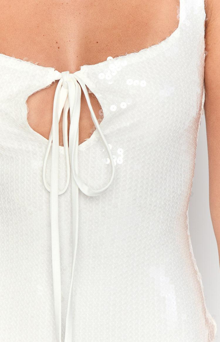Kruze White Sequin Maxi Dress Product Image