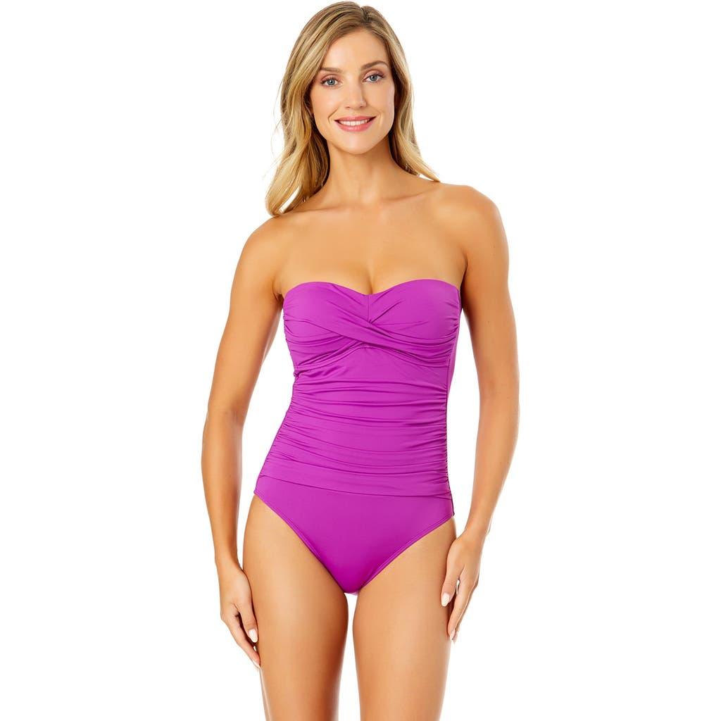 Anne Cole Women's Twist Front Shirred One Piece Swimsuit Product Image