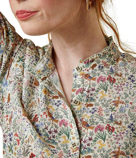 Ariat Clarion Floral Twill Long Sleeve Ruffle Trim Button Front Blouse Product Image