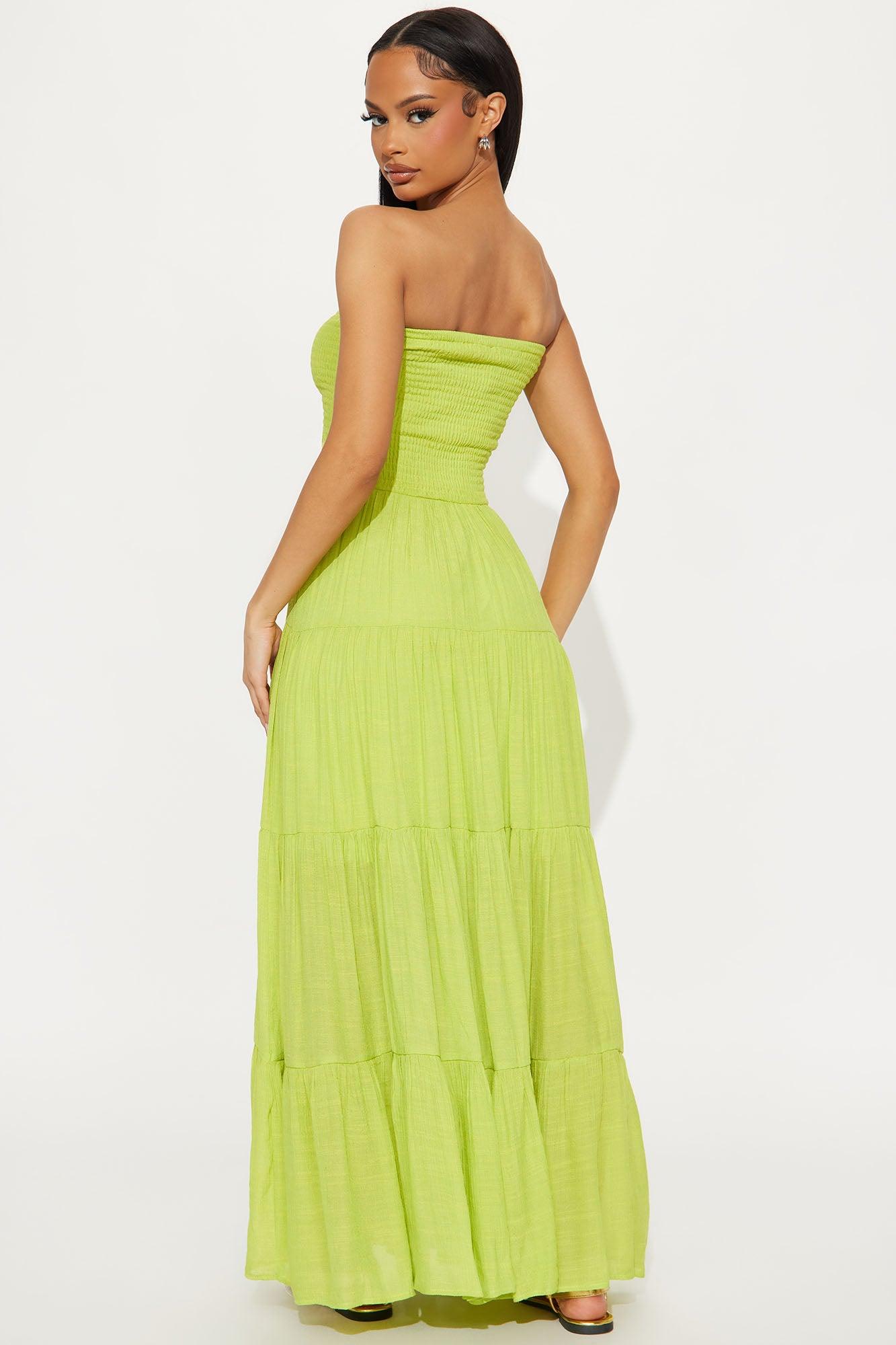 Almafi Coast Maxi Dress - Lime Product Image