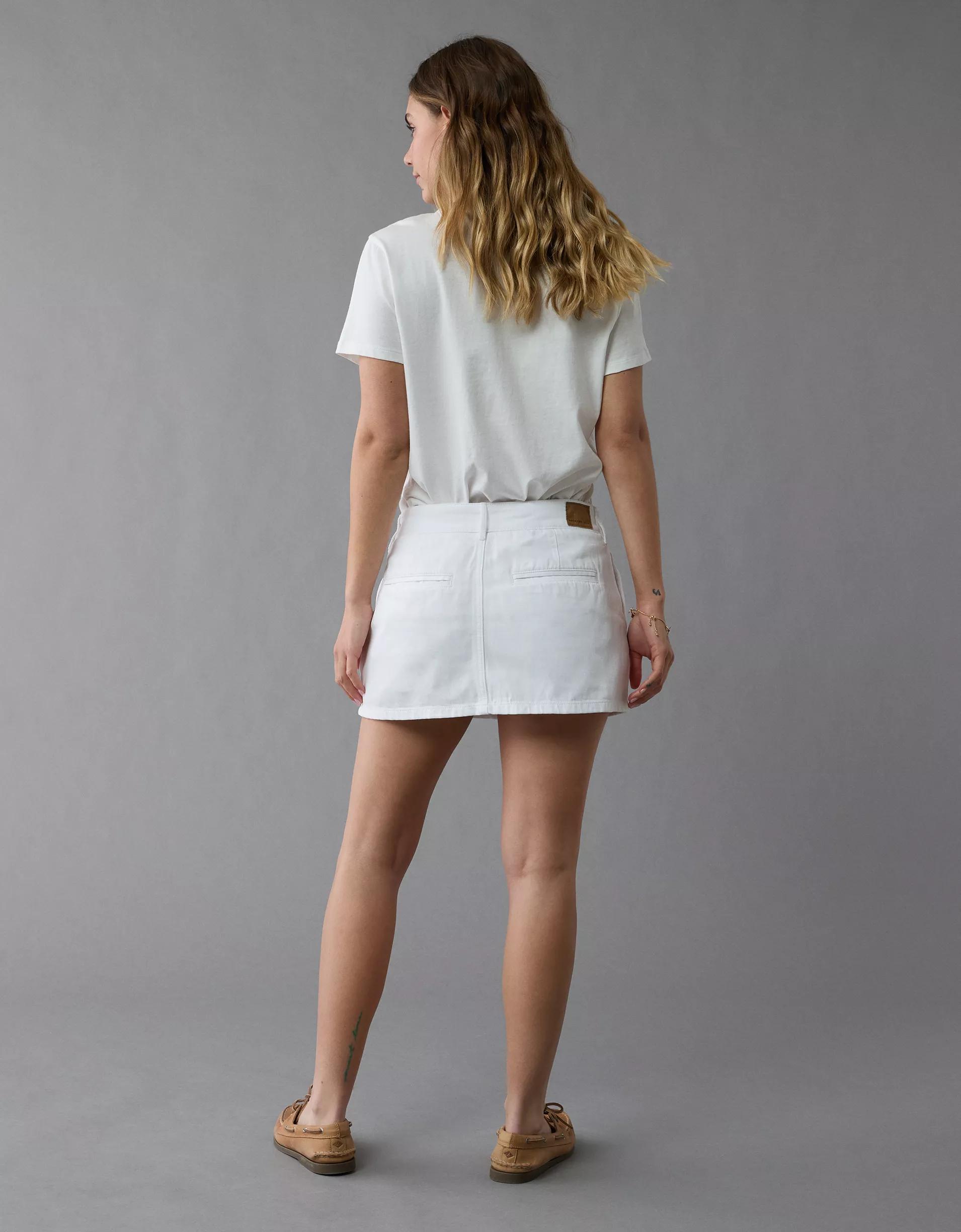 AE Low-Rise Denim Trouser Micro Skort Product Image