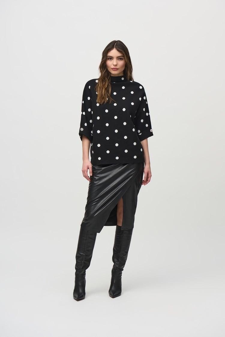 Jacquard Sweater Dot Print Top Product Image