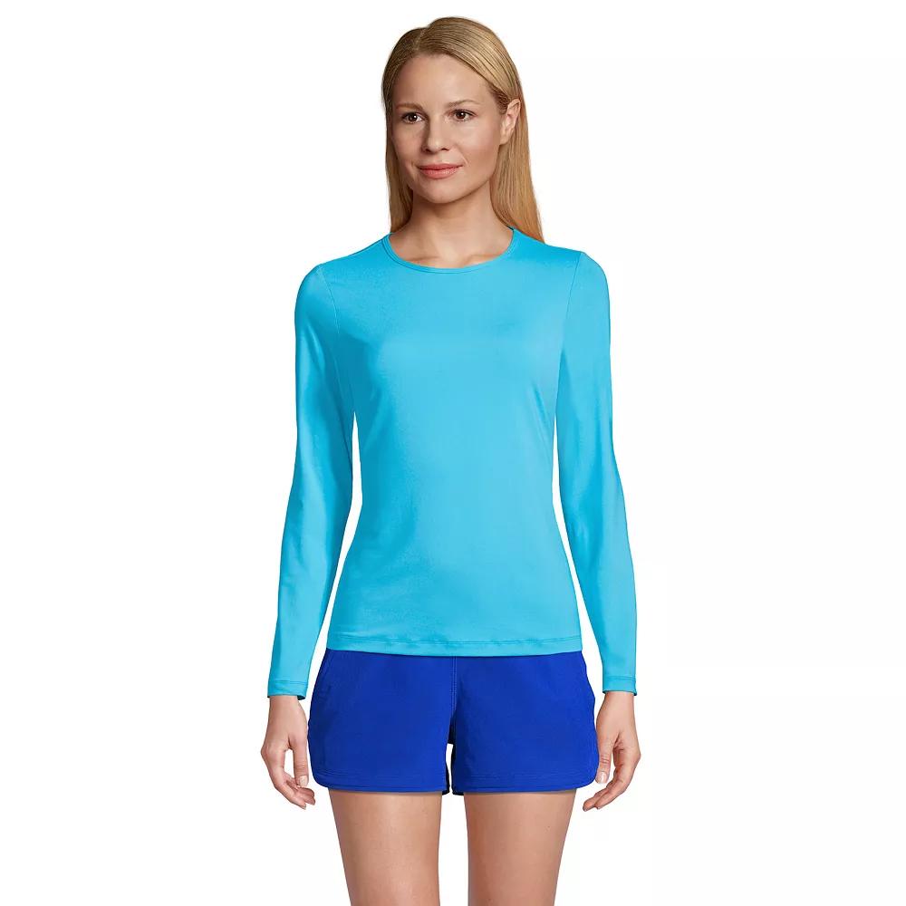 Women's Lands' End UPF 50 Long Sleeve Rash Guard,  Product Image