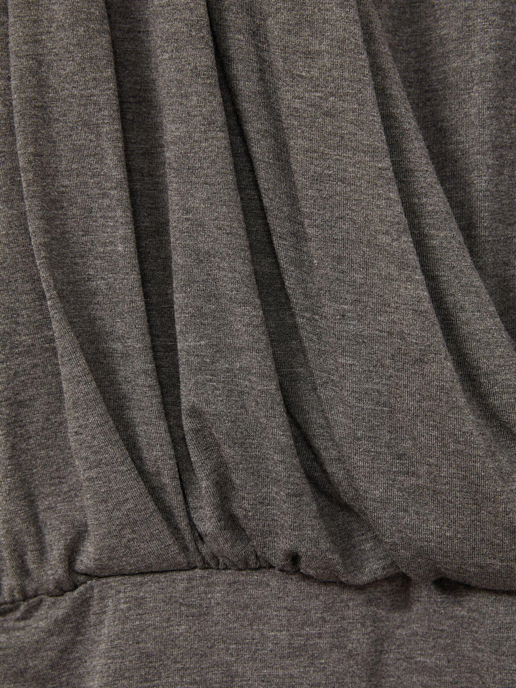 Jersey Ruched Blouson Sleeve Mini Dress in Grey Product Image