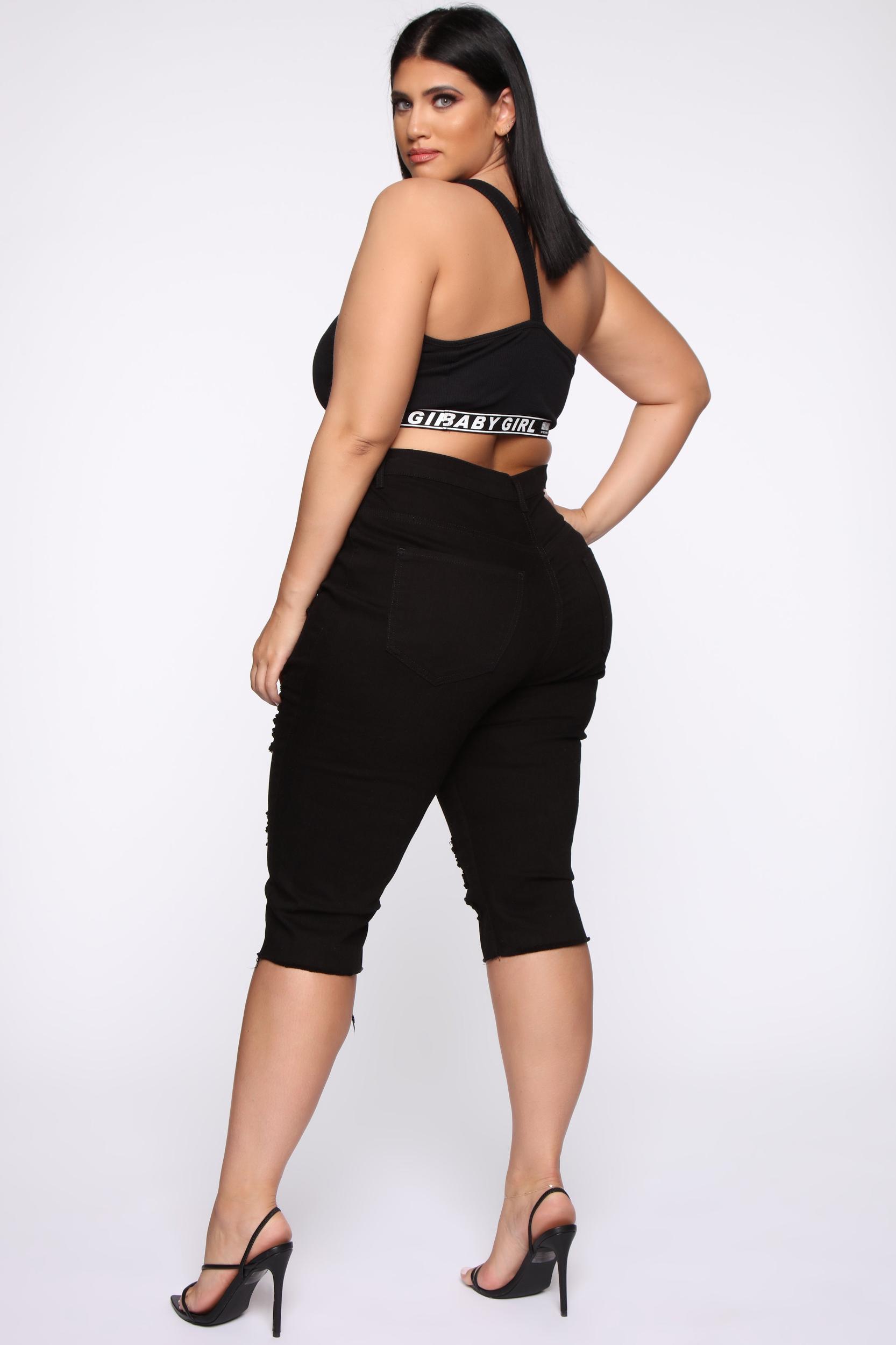 Live In My Skinny Denim Capri Jeans - Black Product Image