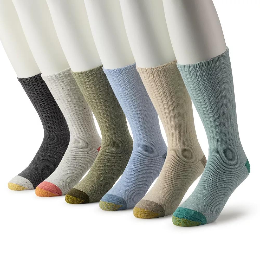 Men's GOLDTOE® 6-Pack Harrington Crew Socks,  Product Image