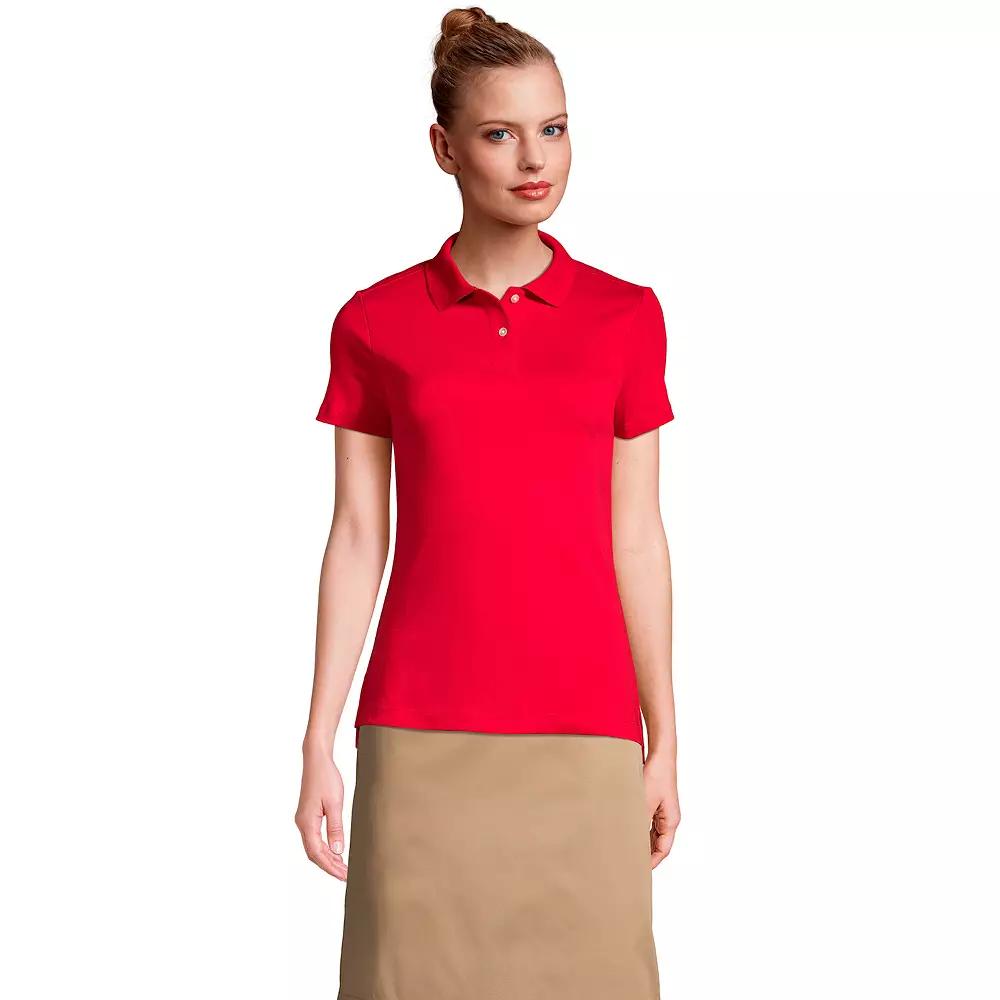 Women's Lands' End School Uniform Short Sleeve Interlock Polo Shirt,  Product Image