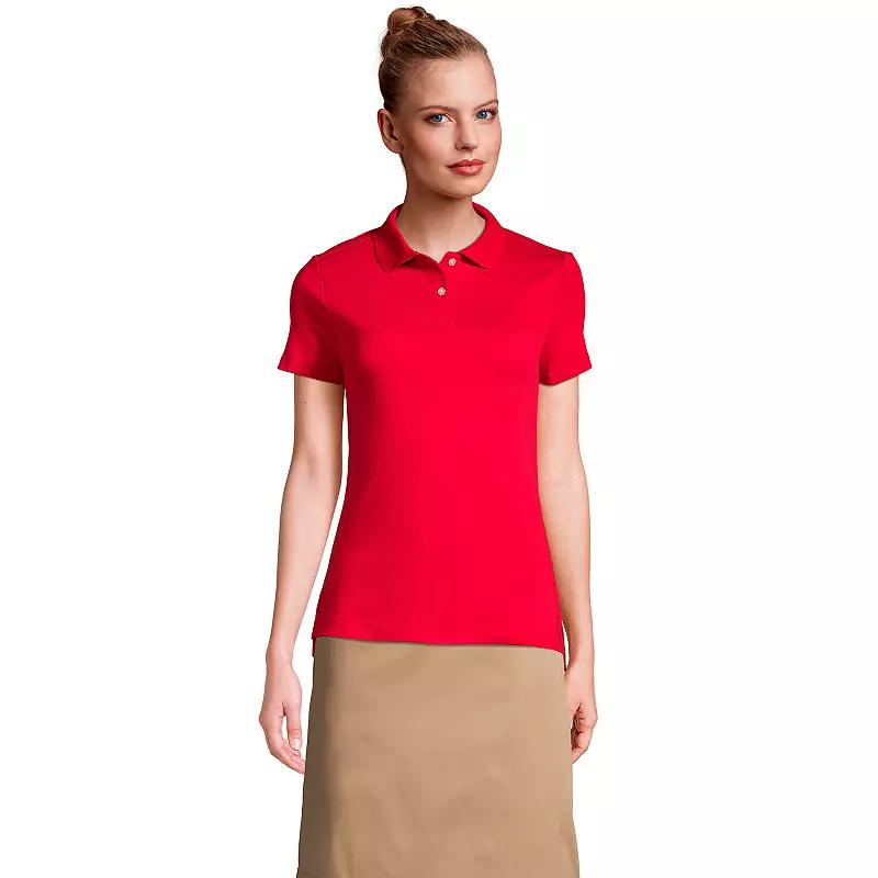 Women's Lands' End School Uniform Short Sleeve Interlock Polo Shirt,  Product Image