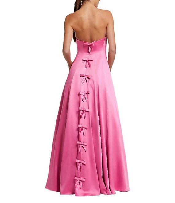 Mac Duggal Sweetheart Strapless Bow Back Satin Ballgown Product Image
