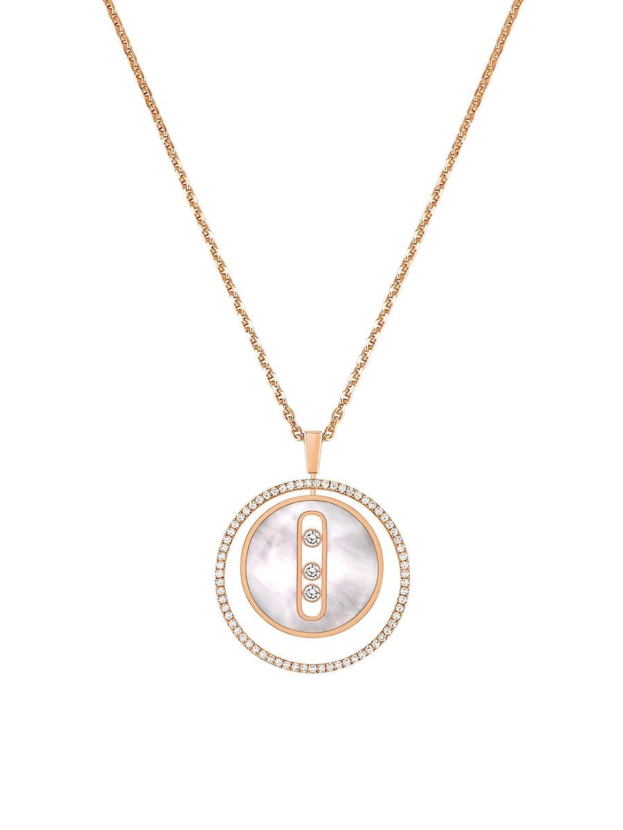 Womens Lucky Move 18K Rose Gold & Diamond Pendant Necklace Product Image