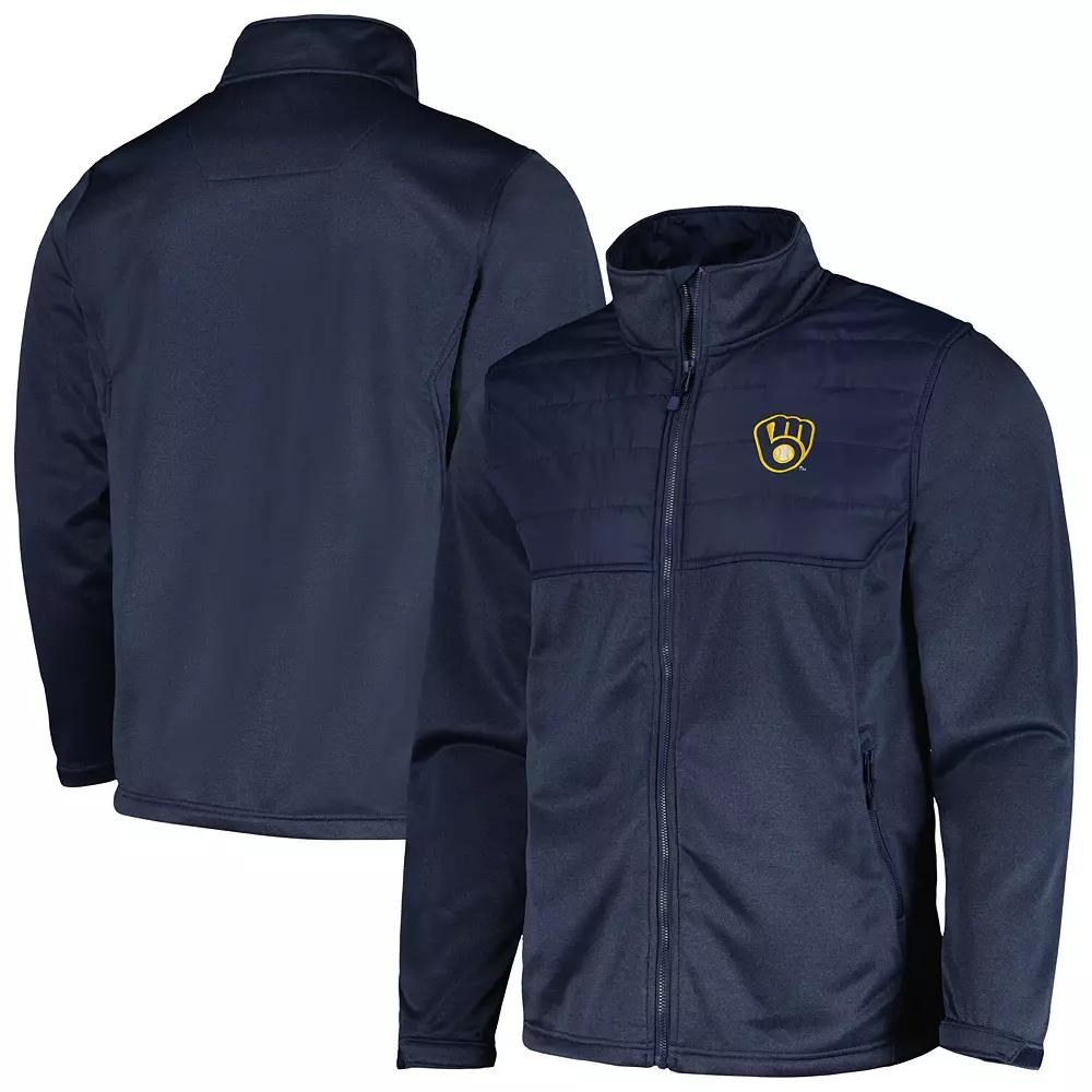 Men's Dunbrooke Heather Navy Milwaukee Brewers Explorer Full-Zip Jacket,  Product Image