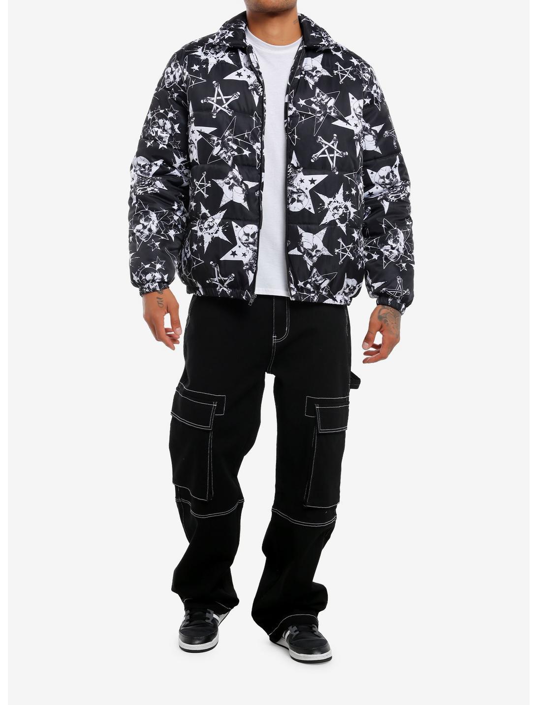 Social Collision Skulls Stars & Bones Puffer Jacket Product Image