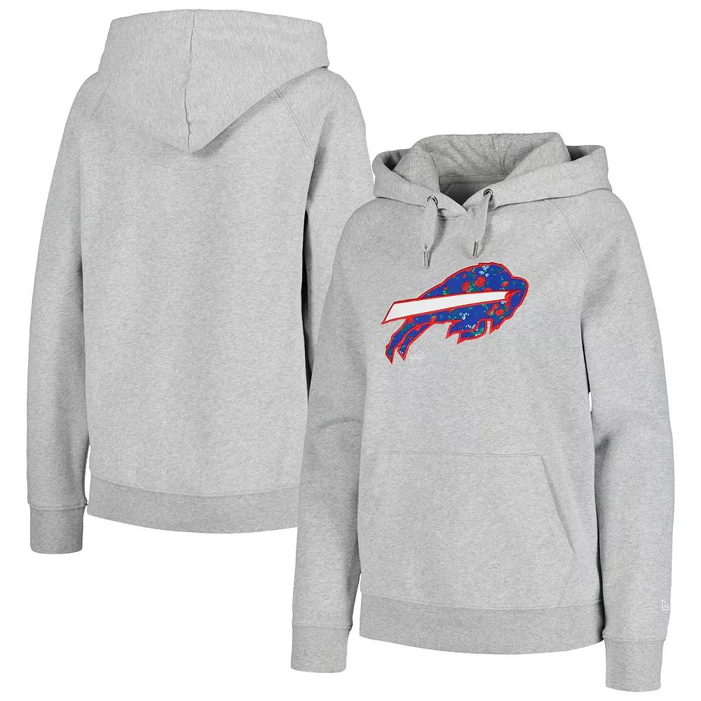 Women's New Era  Gray Buffalo Bills Floral Raglan Pullover Hoodie, Size: Small, Grey Product Image