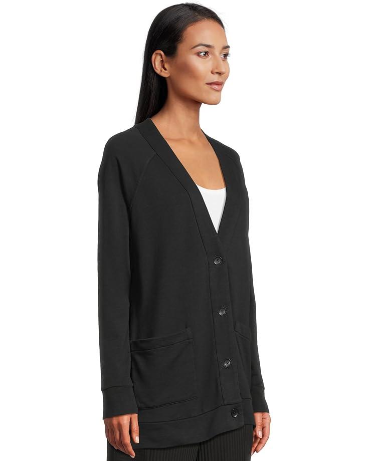 Button Front Boyfriend Blazer Silky Soft Performance Denim Product Image