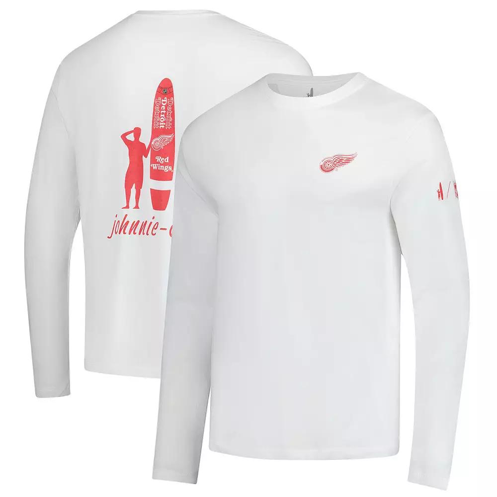 Men's johnnie-O White Detroit Red Wings Adam Long Sleeve T-Shirt,  Product Image