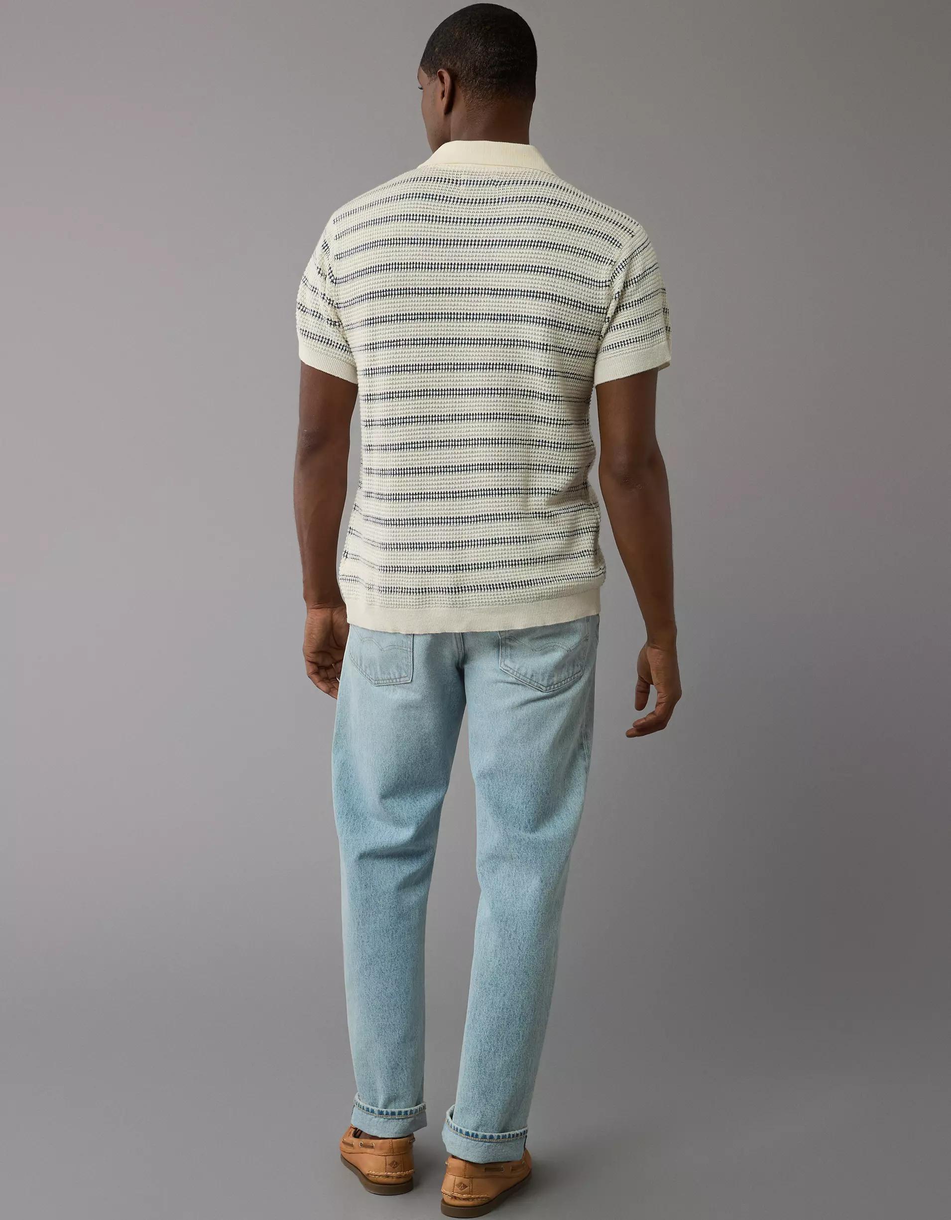 AE Weekend Striped Sweater Polo Shirt Product Image