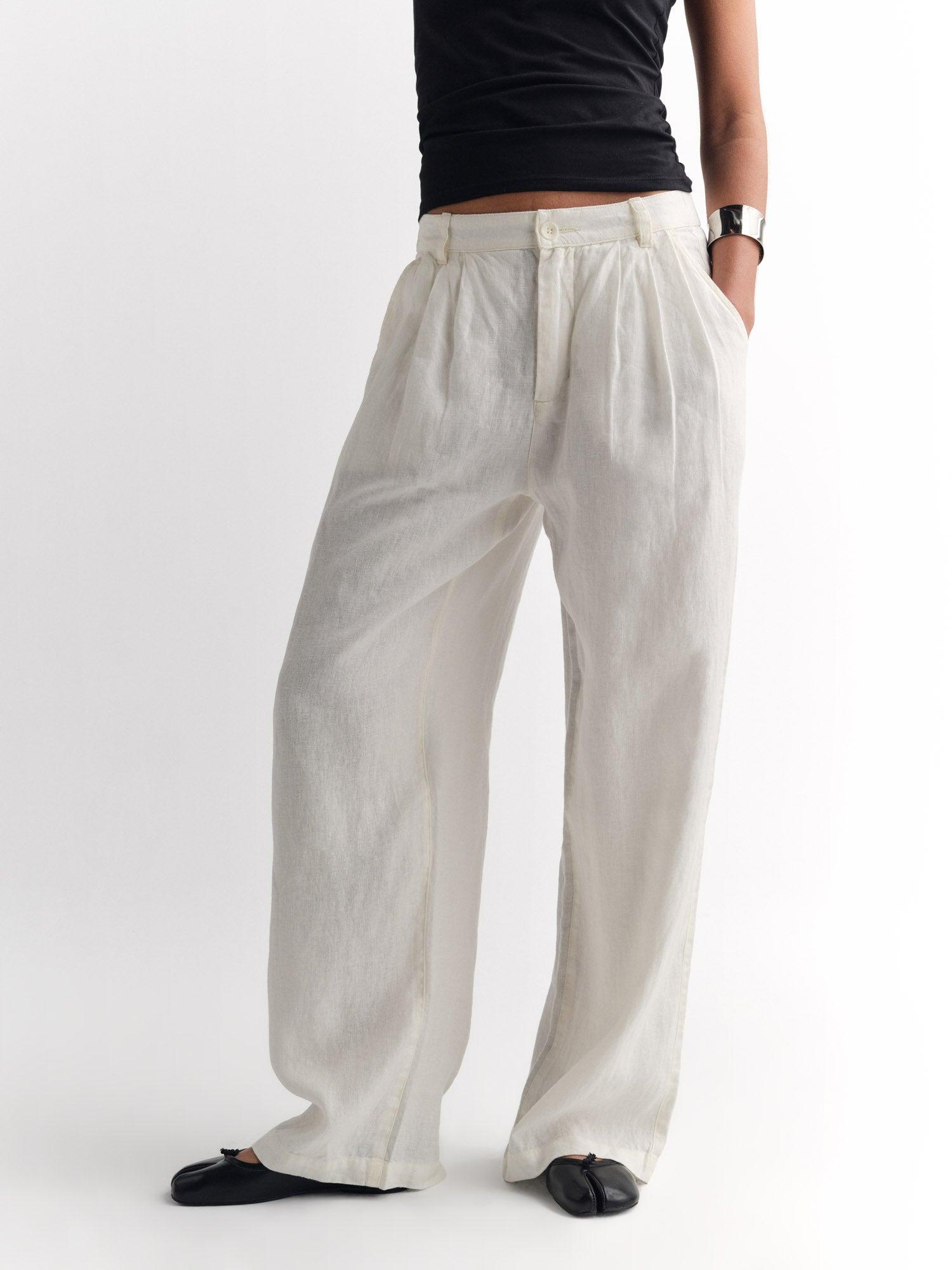 Organic Linen Pleated Pant Female Product Image