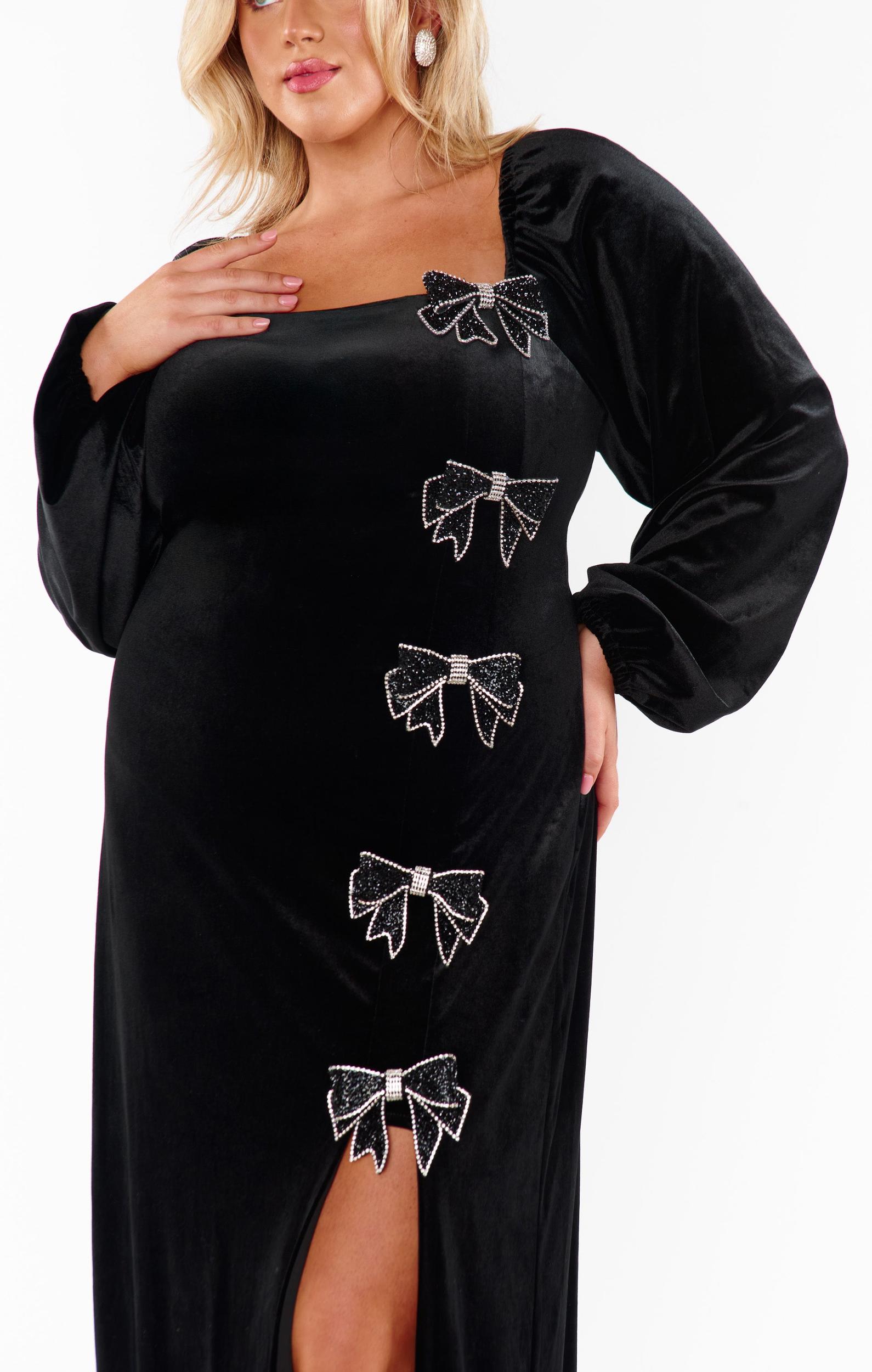 Eloise Dress ~ Velvet with Rhinestone Bows Product Image