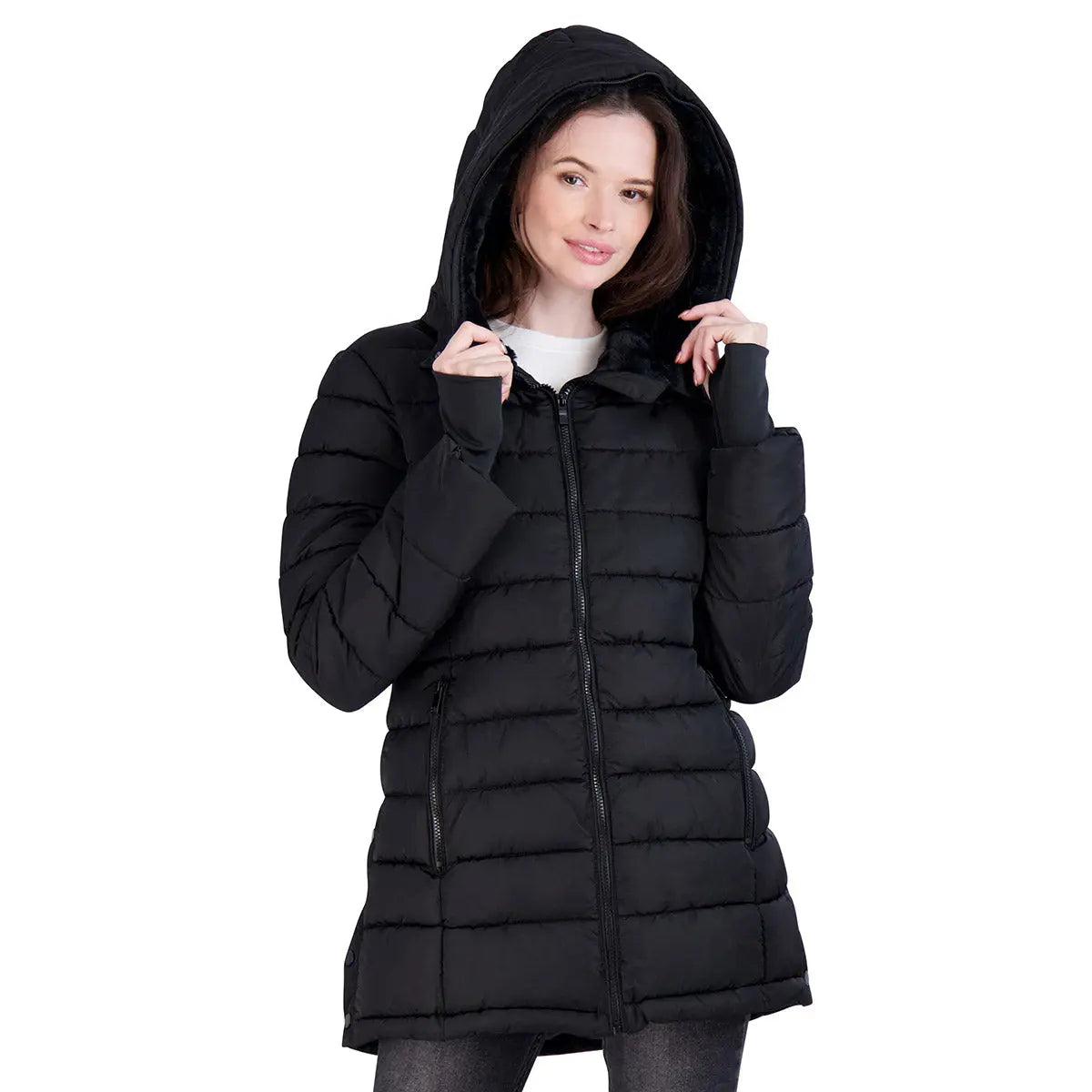 Steve Madden Women's Jacket with Fur Lined Hood Female Product Image